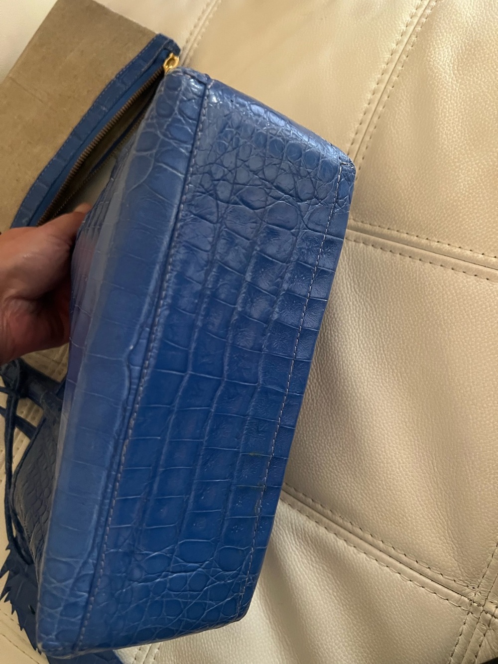 Nancy Gonzalez Blue Sapphire Crocodile Bag 2PC set Wallet Authentic - Picture 8 of 13
